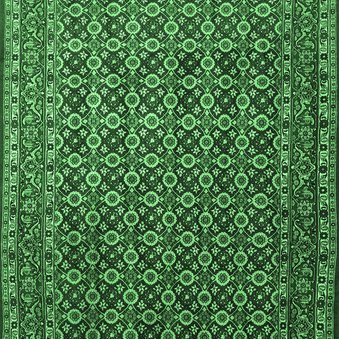 Machine Washable Persian Emerald Green Traditional Area Rugs, wshtr1375emgrn