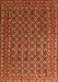 Serging Thickness of Machine Washable Persian Orange Traditional Area Rugs, wshtr1375org