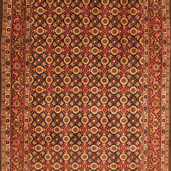 Serging Thickness of Machine Washable Persian Orange Traditional Area Rugs, wshtr1375org