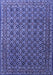 Machine Washable Persian Blue Traditional Rug, wshtr1375blu