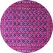 Round Persian Pink Traditional Rug, tr1375pnk