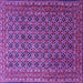 Square Machine Washable Persian Purple Traditional Area Rugs, wshtr1375pur