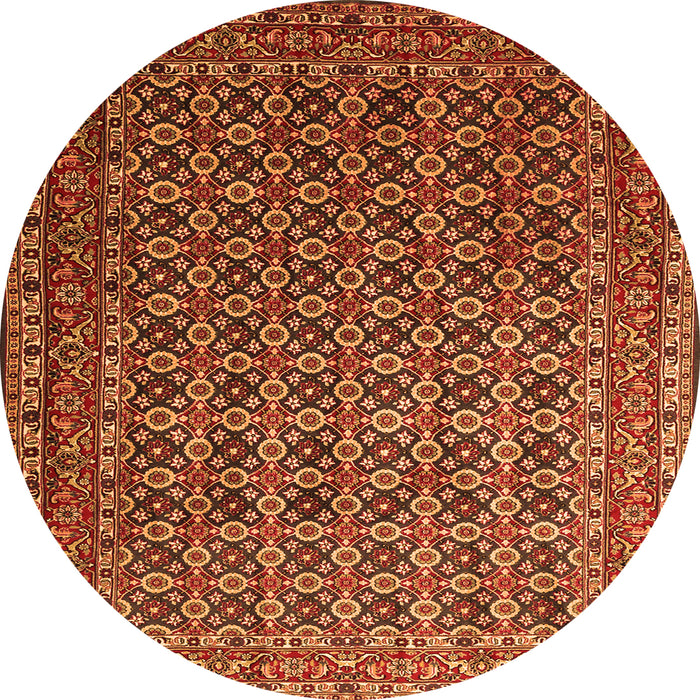 Square Persian Orange Traditional Rug, tr1375org