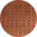 Square Persian Orange Traditional Rug, tr1375org