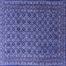 Square Persian Blue Traditional Rug, tr1375blu