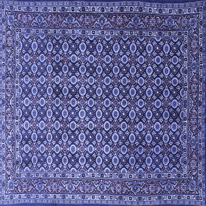 Square Machine Washable Persian Blue Traditional Rug, wshtr1375blu