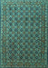 Machine Washable Persian Turquoise Traditional Area Rugs, wshtr1375turq