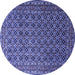 Round Persian Blue Traditional Rug, tr1375blu