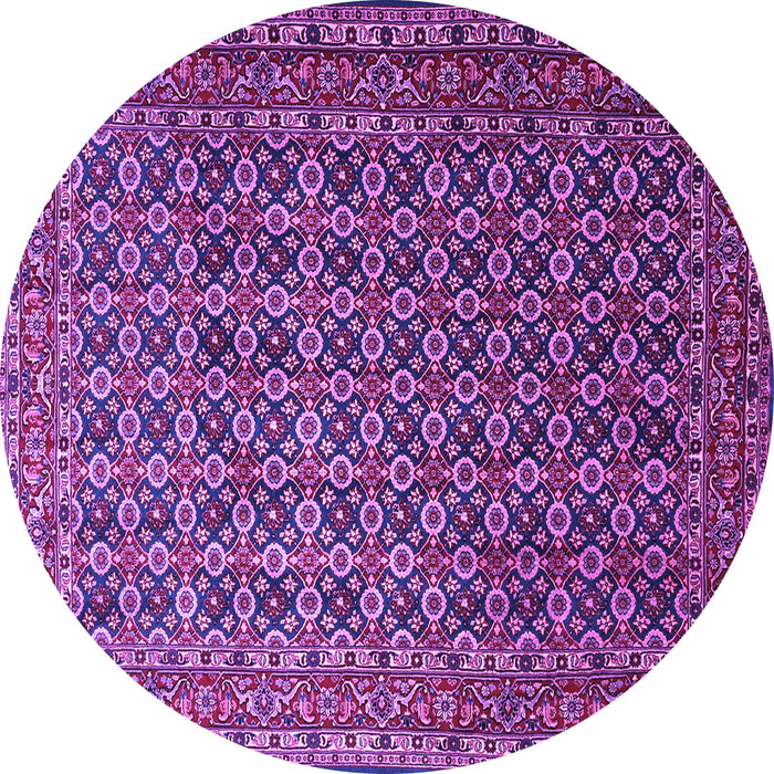 Round Machine Washable Persian Purple Traditional Area Rugs, wshtr1375pur