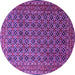 Round Machine Washable Persian Purple Traditional Area Rugs, wshtr1375pur