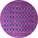 Round Persian Purple Traditional Rug, tr1375pur