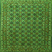 Round Machine Washable Persian Green Traditional Area Rugs, wshtr1375grn