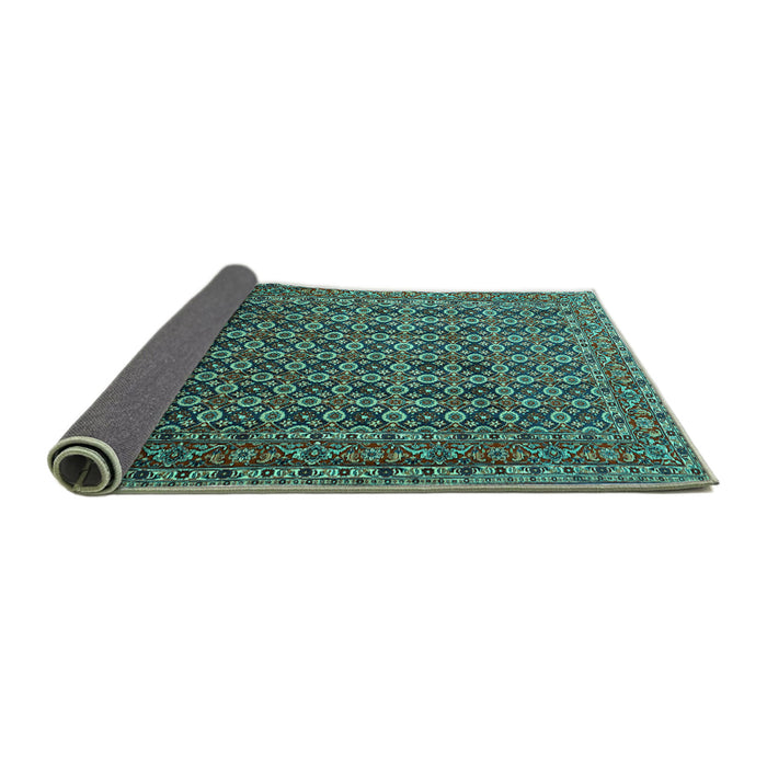 Sideview of Persian Turquoise Traditional Rug, tr1375turq