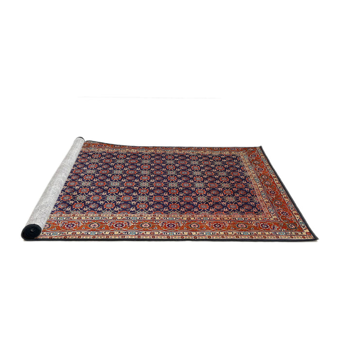 Sideview of Machine Washable Traditional Camel Brown Rug, wshtr1376