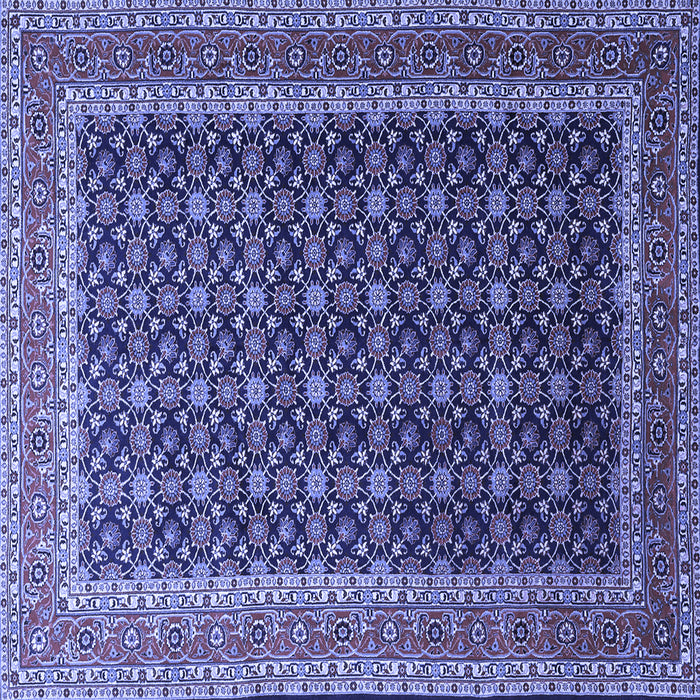 Square Machine Washable Persian Blue Traditional Rug, wshtr1376blu