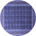 Round Persian Blue Traditional Rug, tr1376blu