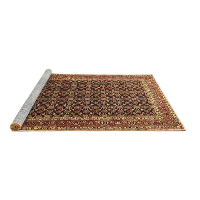 Sideview of Machine Washable Persian Brown Traditional Rug, wshtr1376brn