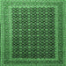 Square Persian Emerald Green Traditional Rug, tr1376emgrn