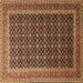 Square Machine Washable Persian Brown Traditional Rug, wshtr1376brn