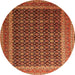 Square Persian Orange Traditional Rug, tr1376org
