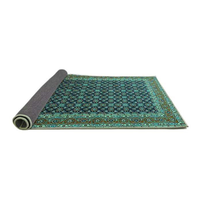 Sideview of Persian Turquoise Traditional Rug, tr1376turq