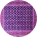 Round Persian Purple Traditional Rug, tr1376pur