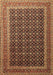 Machine Washable Persian Brown Traditional Rug, wshtr1376brn