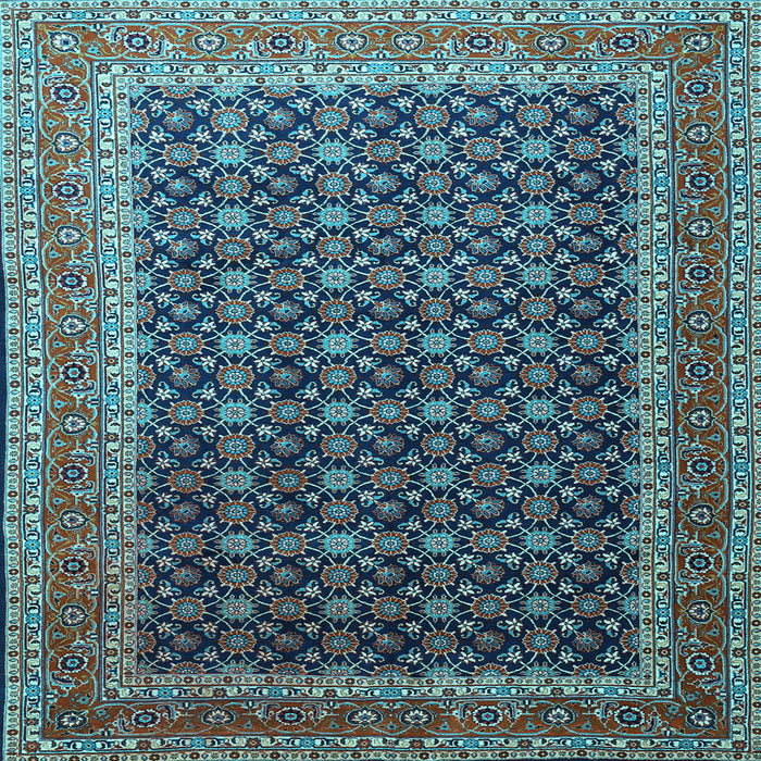 Square Machine Washable Persian Light Blue Traditional Rug, wshtr1376lblu