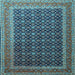 Square Machine Washable Persian Light Blue Traditional Rug, wshtr1376lblu