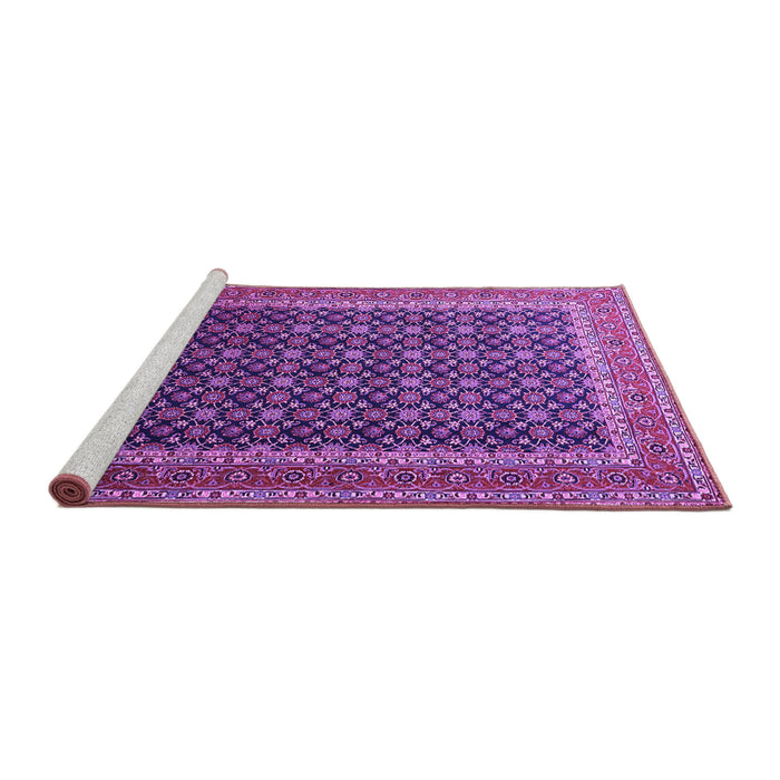 Sideview of Machine Washable Persian Purple Traditional Area Rugs, wshtr1376pur