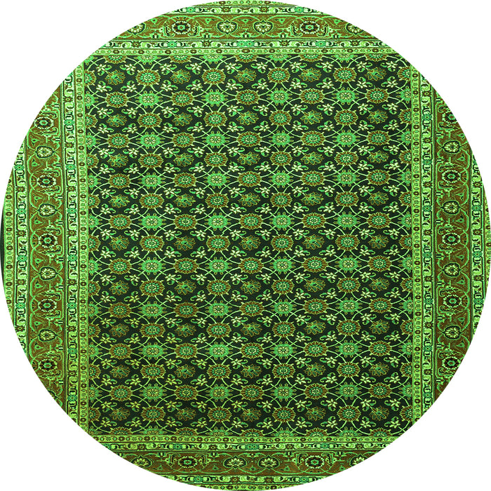 Square Persian Green Traditional Rug, tr1376grn