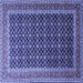 Square Persian Blue Traditional Rug, tr1376blu