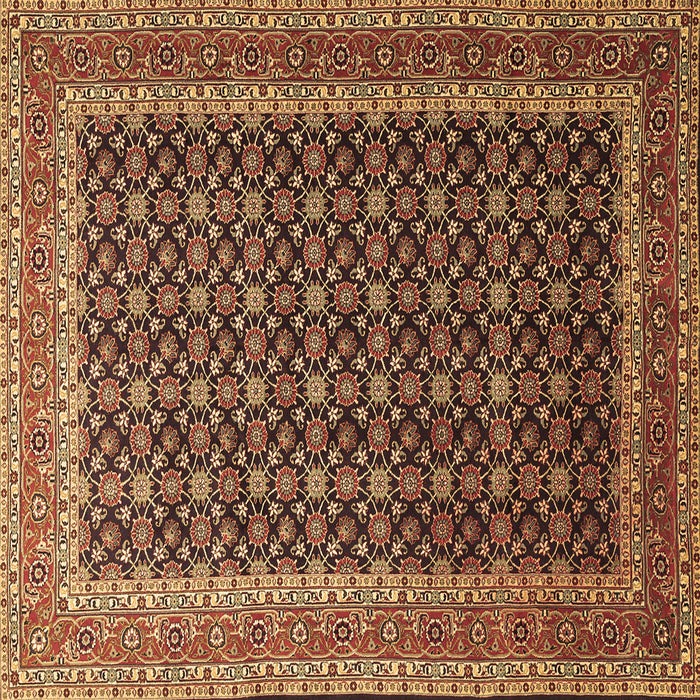 Square Persian Brown Traditional Rug, tr1376brn