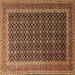 Square Persian Brown Traditional Rug, tr1376brn