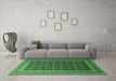 Machine Washable Persian Emerald Green Traditional Area Rugs in a Living Room,, wshtr1376emgrn