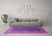 Machine Washable Persian Purple Traditional Area Rugs in a Living Room, wshtr1376pur