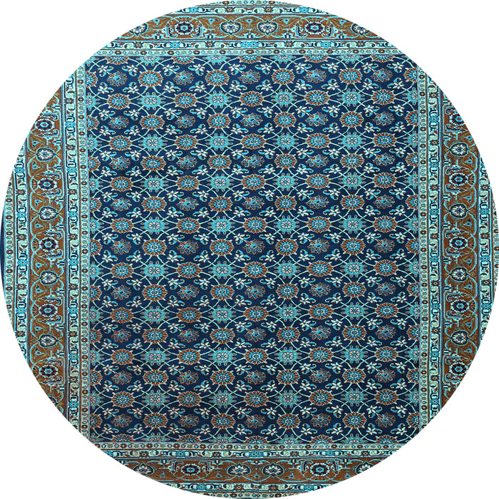 Round Persian Light Blue Traditional Rug, tr1376lblu