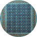 Round Persian Light Blue Traditional Rug, tr1376lblu