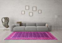 Machine Washable Persian Pink Traditional Rug, wshtr1376pnk