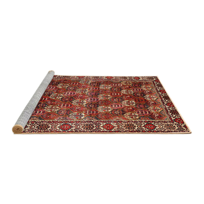 Sideview of Machine Washable Traditional Tomato Red Rug, wshtr1377