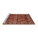 Sideview of Machine Washable Traditional Tomato Red Rug, wshtr1377