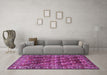 Machine Washable Persian Purple Traditional Area Rugs in a Living Room, wshtr1377pur