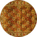 Round Machine Washable Persian Yellow Traditional Rug, wshtr1377yw