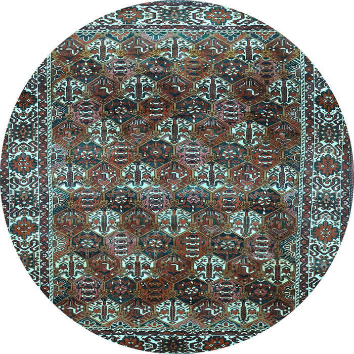 Round Persian Light Blue Traditional Rug, tr1377lblu