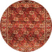 Machine Washable Persian Orange Traditional Area Rugs, wshtr1377org