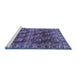 Sideview of Machine Washable Persian Blue Traditional Rug, wshtr1377blu