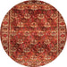 Square Persian Orange Traditional Rug, tr1377org