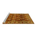 Sideview of Machine Washable Persian Yellow Traditional Rug, wshtr1377yw