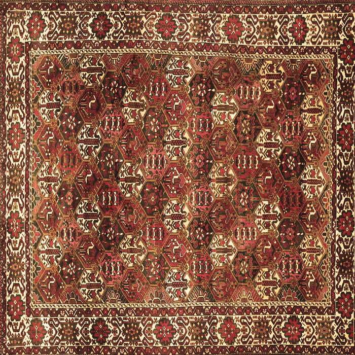 Square Persian Brown Traditional Rug, tr1377brn