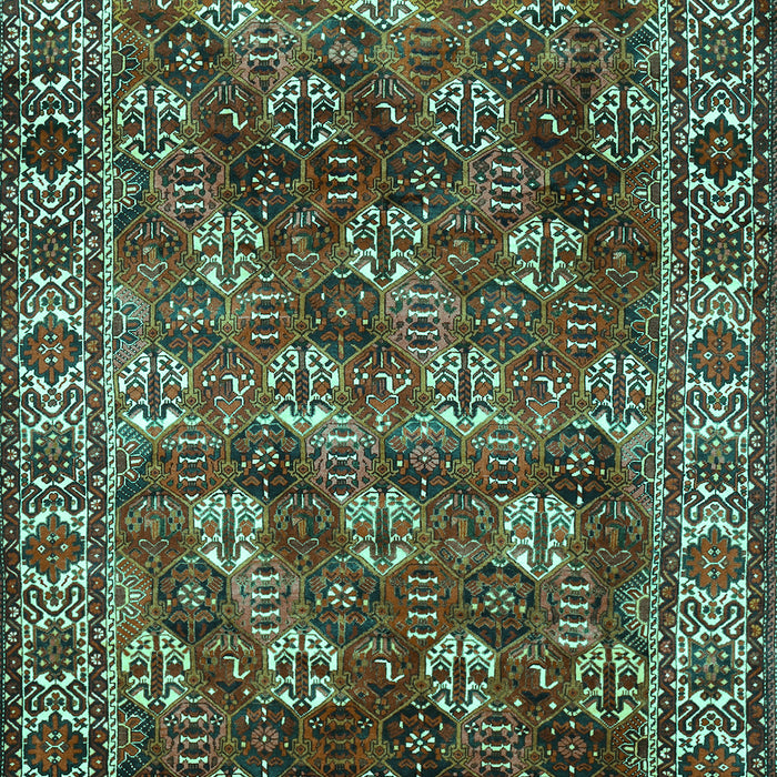 Machine Washable Persian Turquoise Traditional Area Rugs, wshtr1377turq